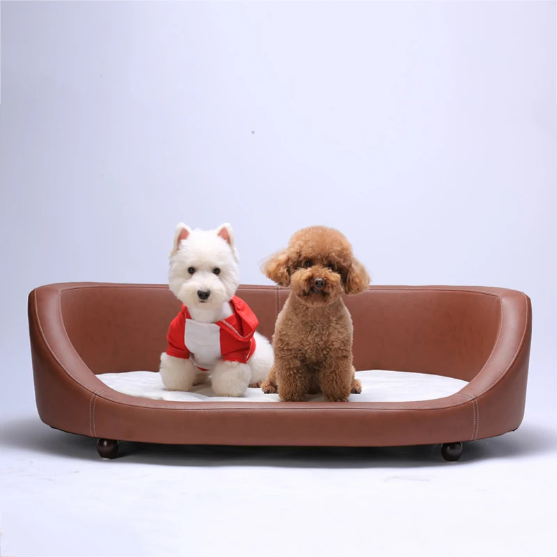 

Luxury Leather Cats And Dogs Sofa Bed Pet Couch House With Removable And Washable Seat Covers And Pillow