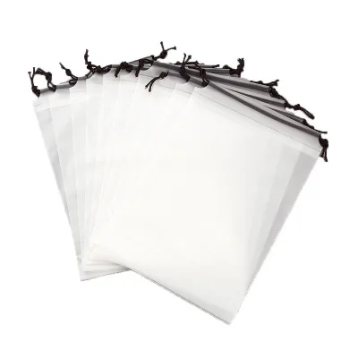 
Custom Logo EVA Matte Frosted Plastic Drawstring Clothing Bag  (62316125513)