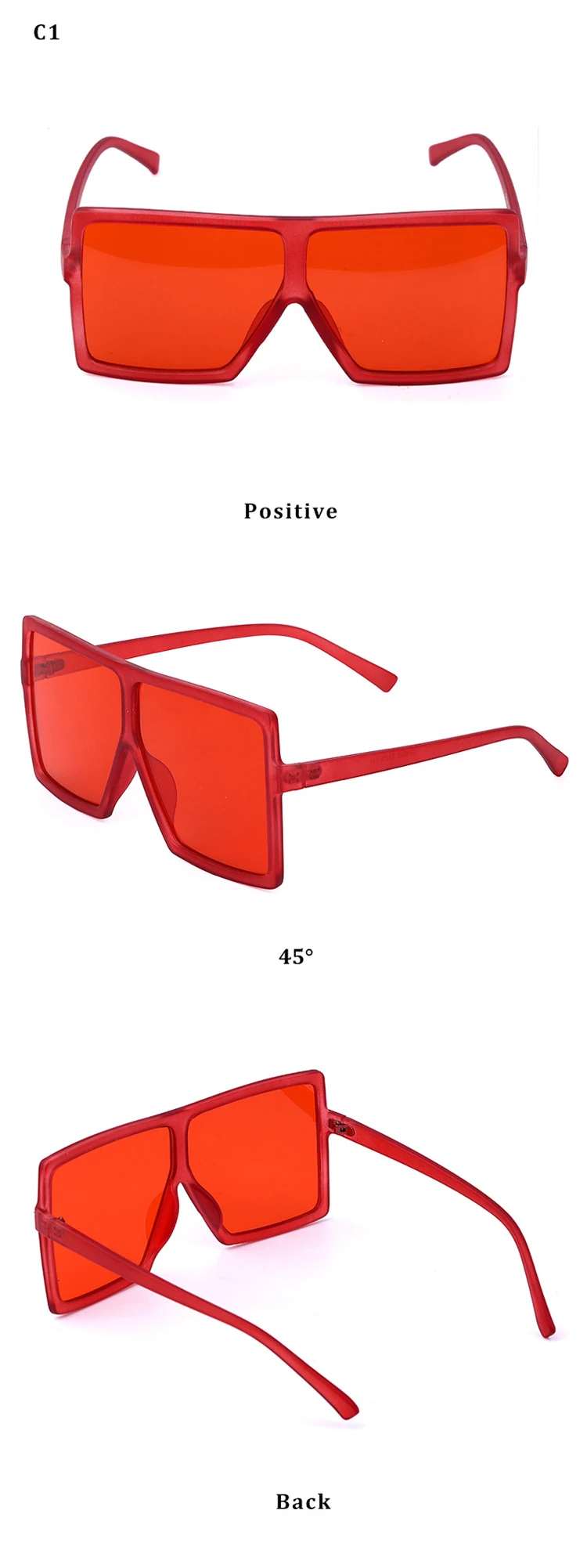 Fly New Trendy Korea Fashion Womens Sun Shades Square Oversized