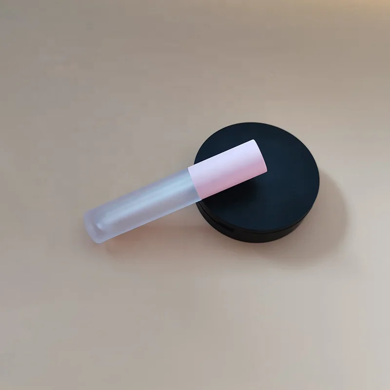 
Wholesale 5 ML pink lid lip gloss container matte white private label lip gloss tube customs lip gloss packaging with pink top 