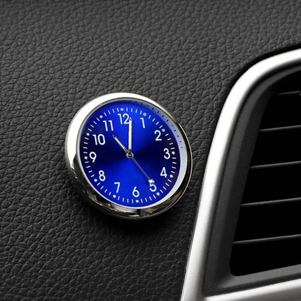 

FY Car Clock Luminous Mini Automobiles Internal Stick-On Digital Watch Mechanics Quartz Clocks Auto Ornament