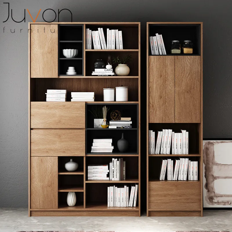 
wooden modern living room home office bookcase 