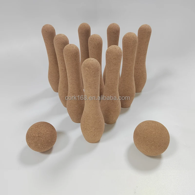 

Sports cork products bowling enthusiasts collectibles children's fun toys cork bowling set for kids