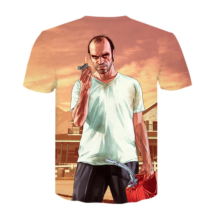 

Wholesale stock no moq 3D printed grand theft auto t shirt top sale high quality dryfit fbaric grand theft auto t shirt, All colors from pantone