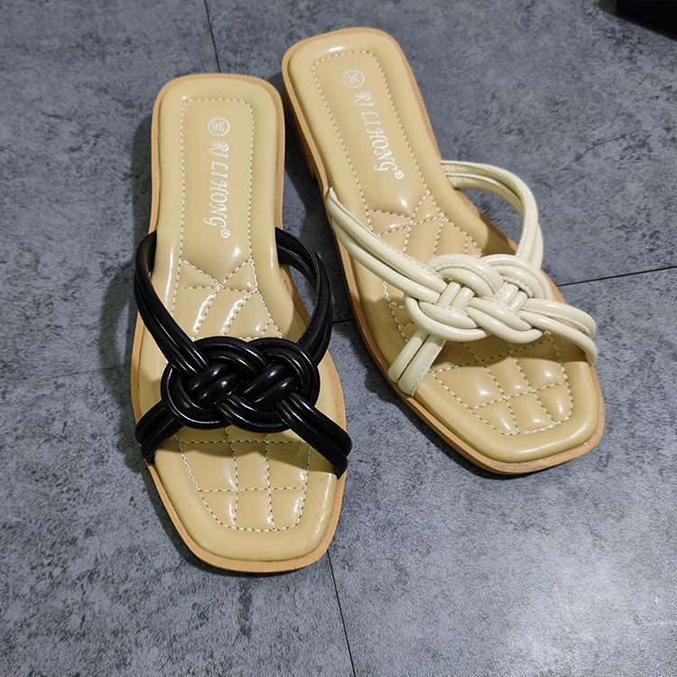 

new fashion simple clip foot Slip-on Slides Outdoor Summer ladies shoes women casual flat women's slippers sandals ladies, Black,white