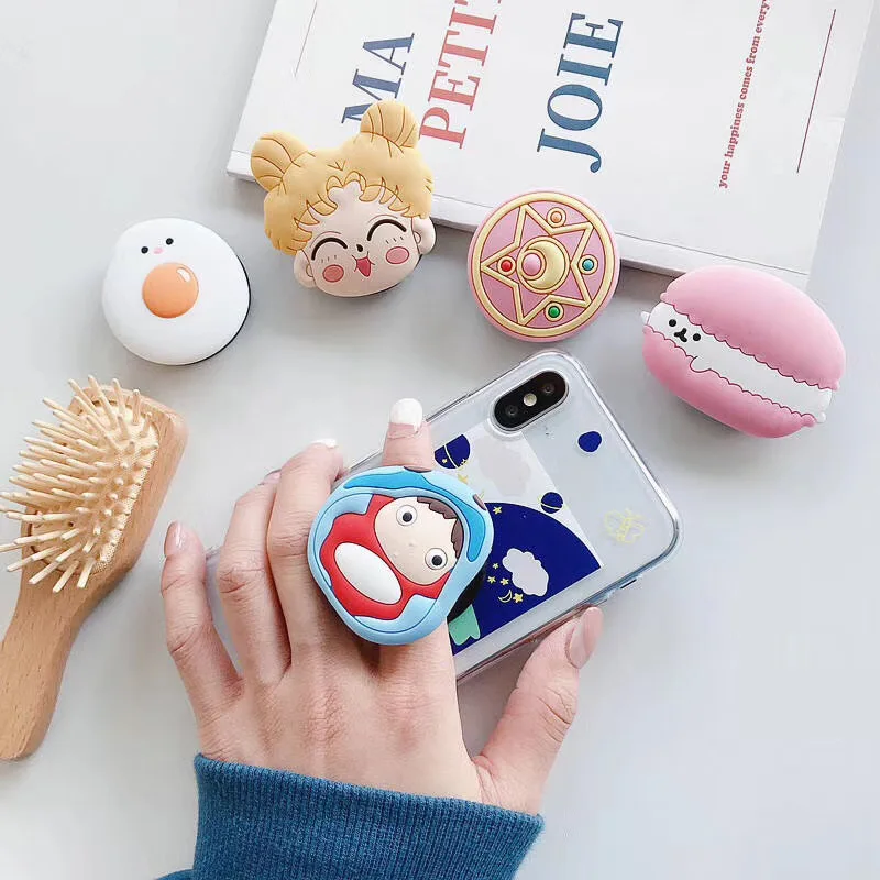 

3D cartoon korea style cute shape hot sell mobile phone fold stand, Customized color