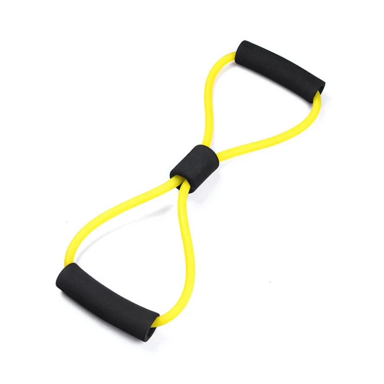 

Fitness Exercise Training Flat Gymnastics TPE Tubes Chest Ankle Loop Resistance Eight-Character Tension Bands, Green, yellow, blue, red, black