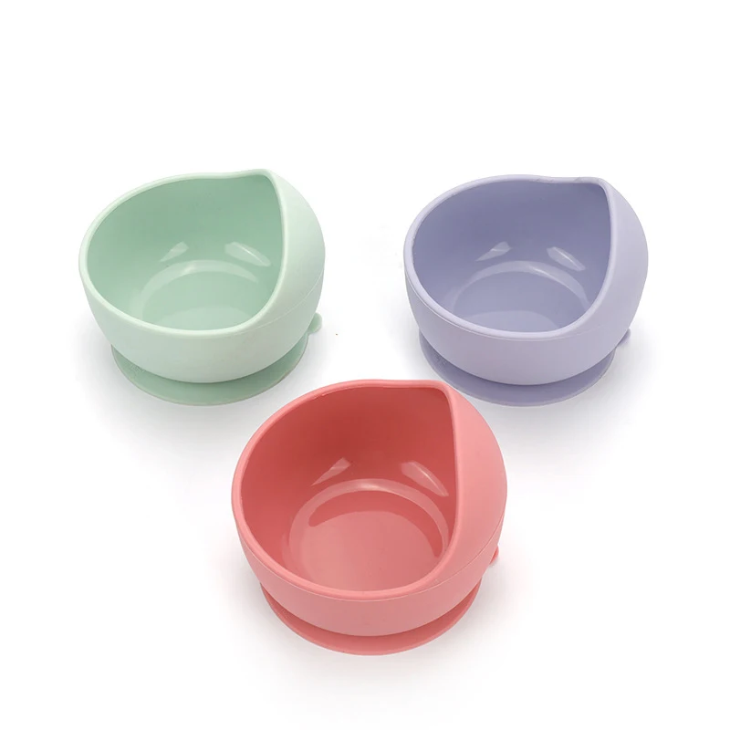 

Amazon hot selling custom Baby training feeding dishes non-slip Baby Soup Suction Bowl, Green,purple,pink