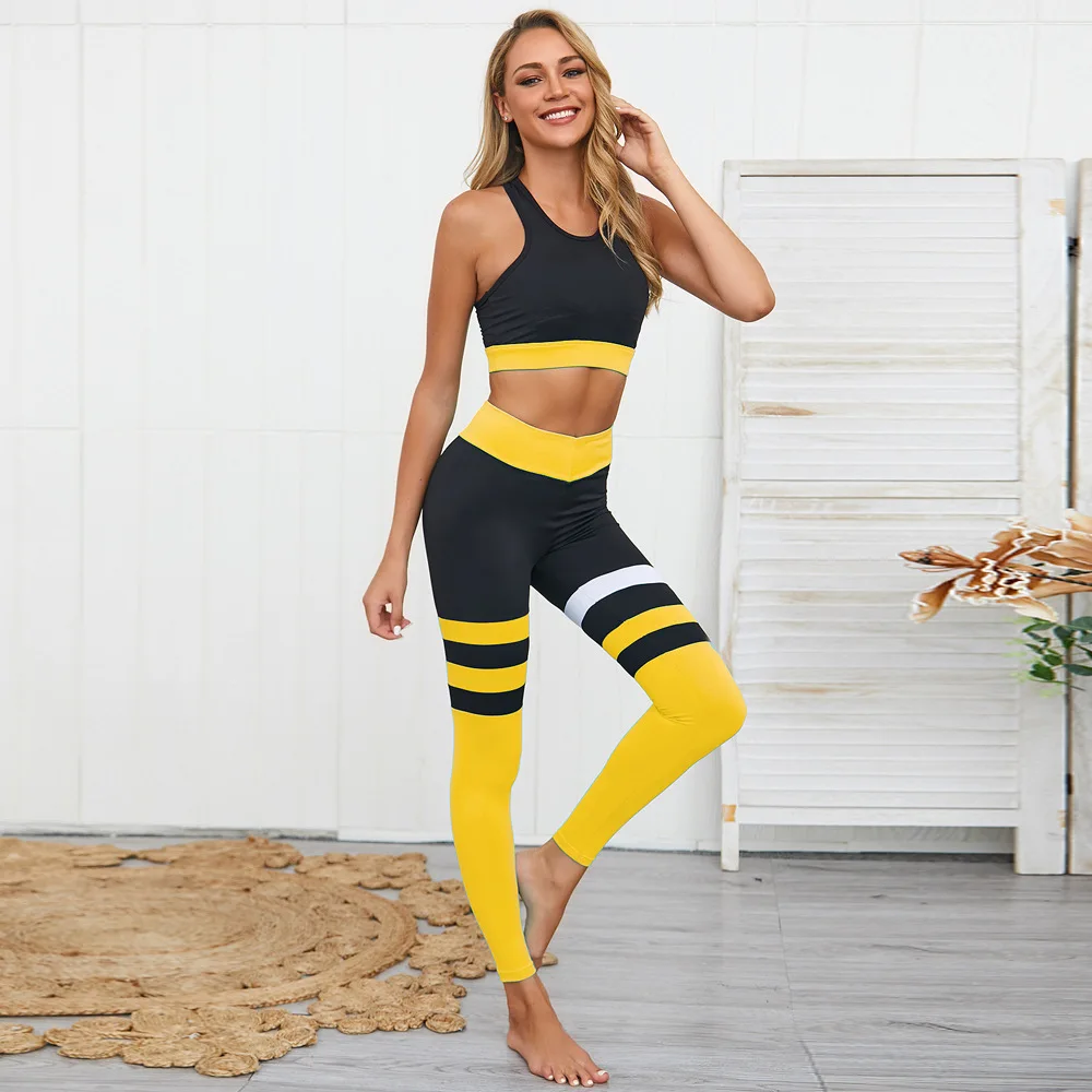 

2020 Hanrong Women's Yoga Suit Fitness Clothing Sportswear set For Female Workout Sports Clothes Athletic Running Yoga Suit