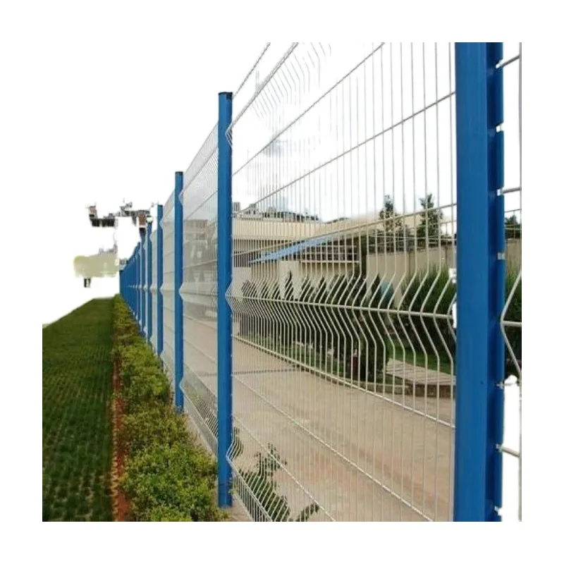 

Peach Post 3D Curved Welded Wire Mesh Fence, Green, white, blue