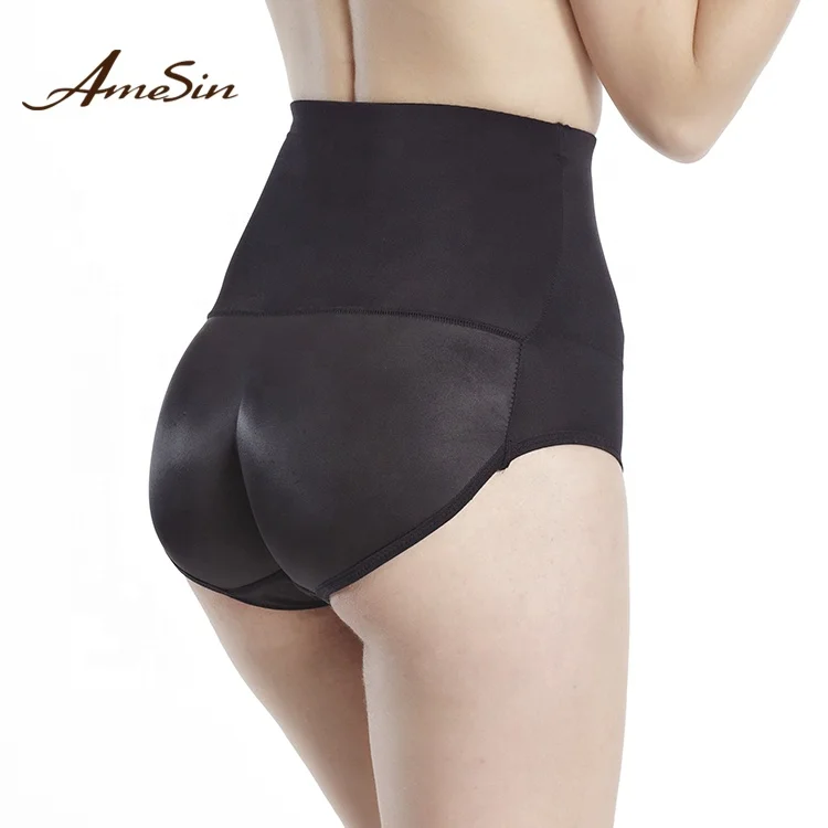 

AmeSin High Waist Body Shaper Ladies Padded Panties Woman Underwear, Black;beige