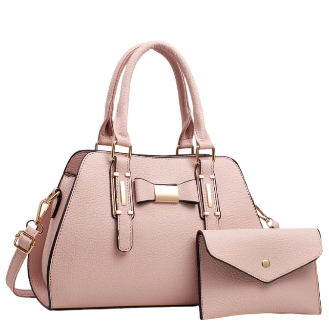 Custom Logo PU Women's Tote Shoulder Messenger Bag Casual Geometric Pattern Zipper Closure Polyester Fashion Ladies Handbag
