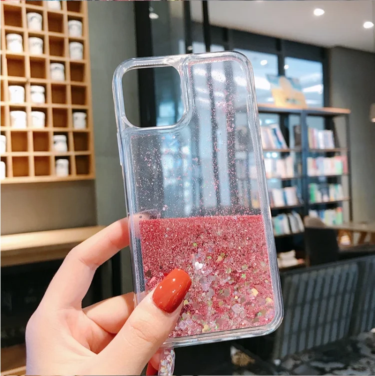 

For Iphone 12 Cases Glitter Waterfall Bling Glitter Quicksand, For Iphone 11 8 7 6 tpu Clear Glitter Phone Case For iPhone case
