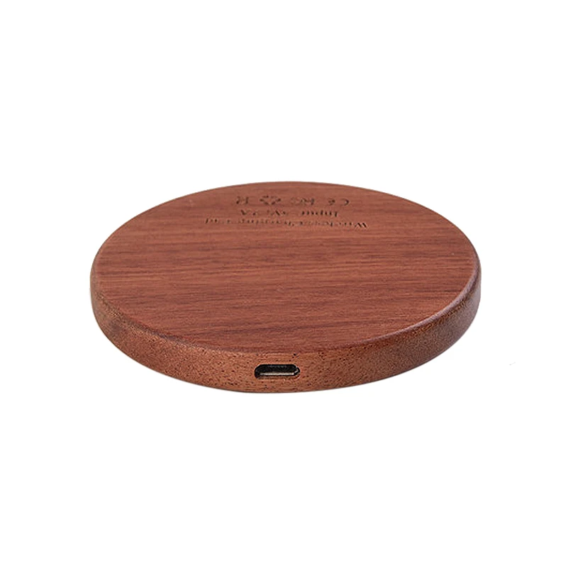 

New Products Fashion Eco-friendly Round Shape Wood Wireless Charging For Cellphone