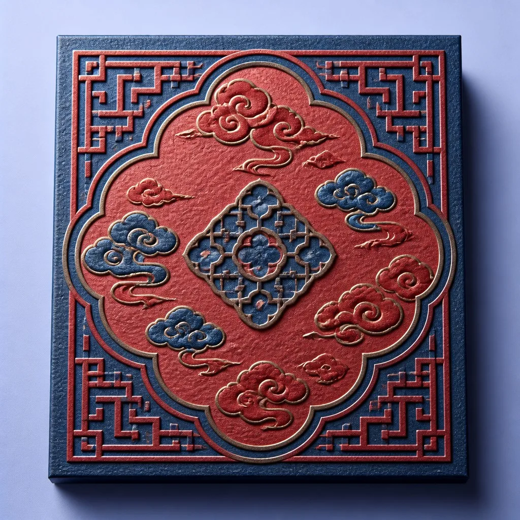 Carved Relief Texture and Traditional Window Lattice