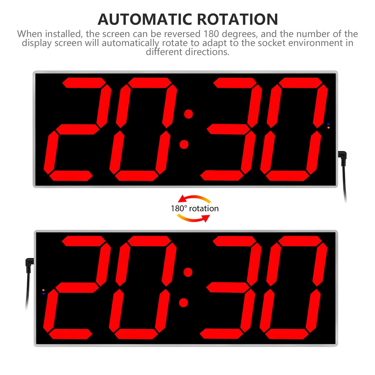 Large Led Digital Wall Clock Time Display With Alarm And Countdown