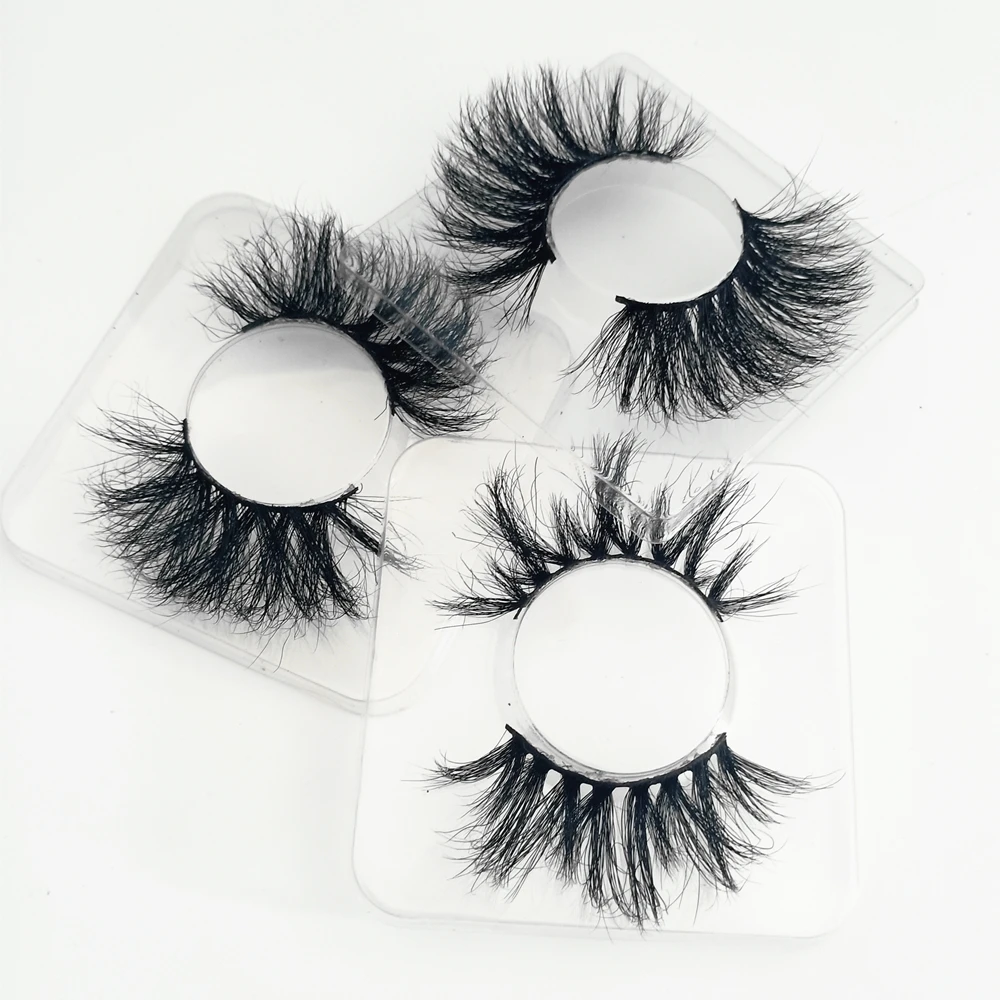 

LASHAP wholesale dramatic fluffy thick 25mm private label mink individual lashes ome your logo real 3d mink eyelashes vendor