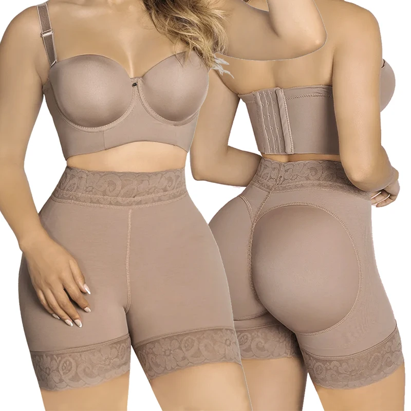 Plus Size Colombianas Moldeadoras Girdle Tummy Control Shapers Lace Panties Underwear Compression Shapewear s Shorts