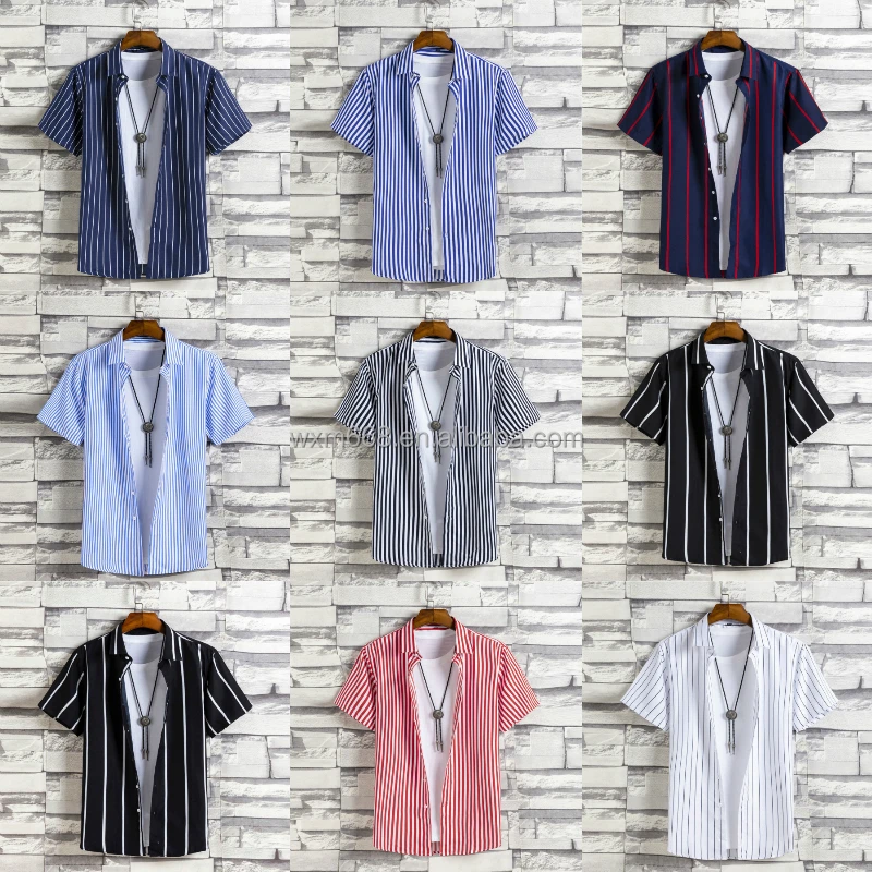 

Men's short sleeve shirt wholesale men's shirt grid fashion cheap men's T-shirt