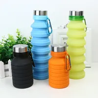 

Shenzhen food grade silicone+pp outdoor travel foldable silicone water bottle