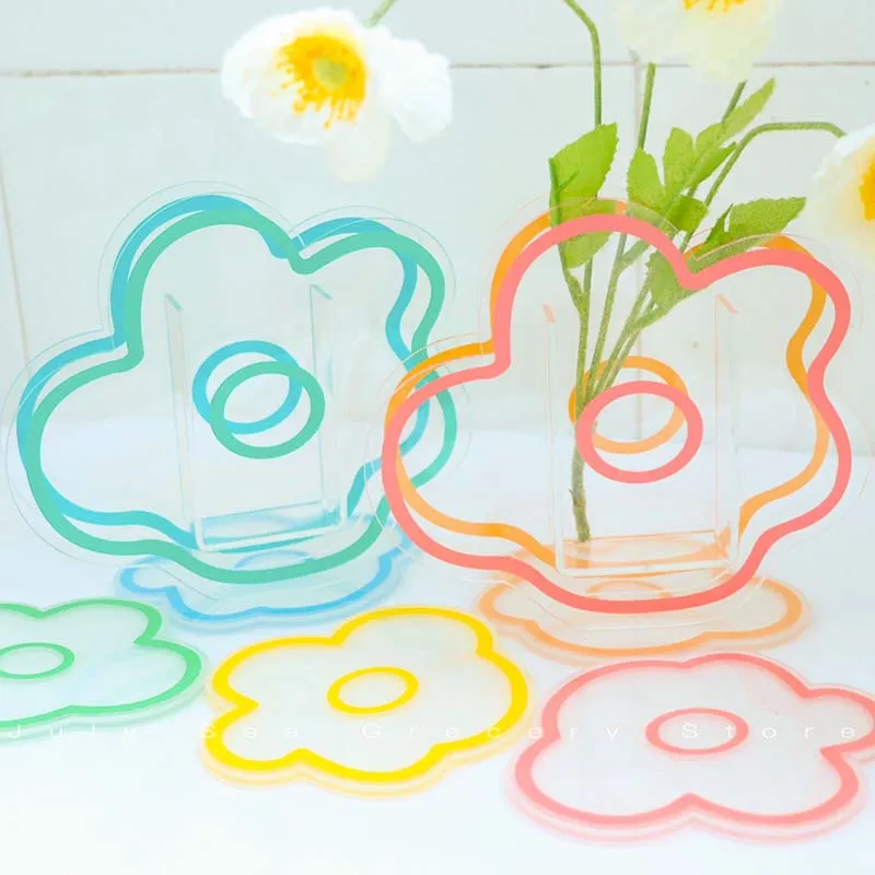 

Transparent vase acrylic flower dried flower leaf simple art decoration creative holiday gift