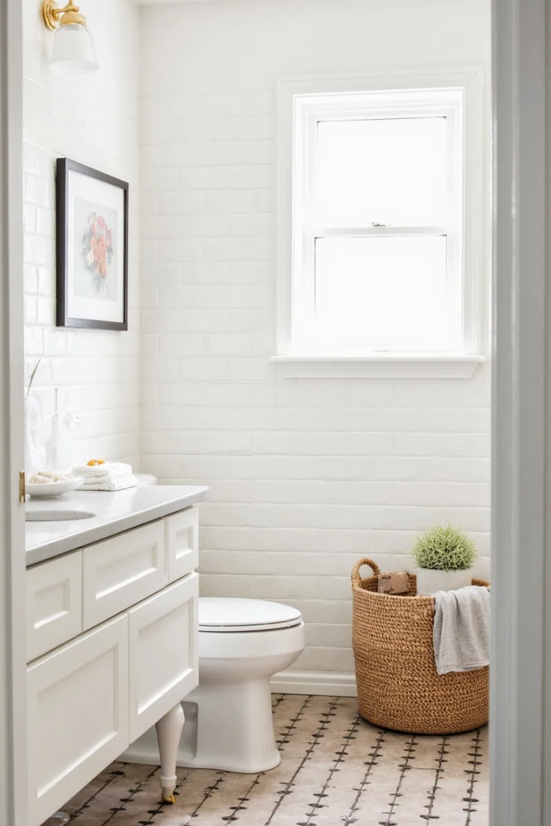 Child-friendly bathroom seating for sink access