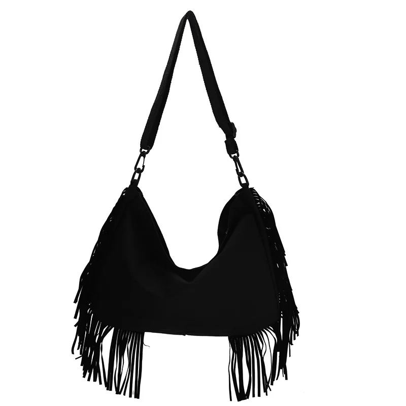 

SP450 Fashion handbag canvas shoulder bag with tassel, Multi colors