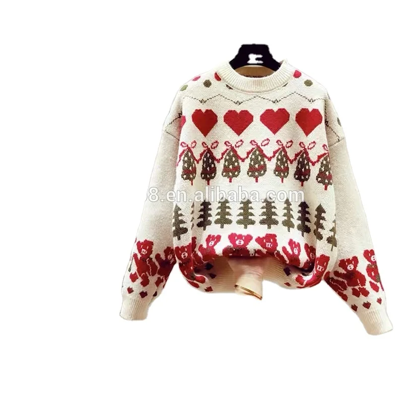 

Loose knitted sweater 2020 top fashion custom women long sleeve pure color pullovers women sweater