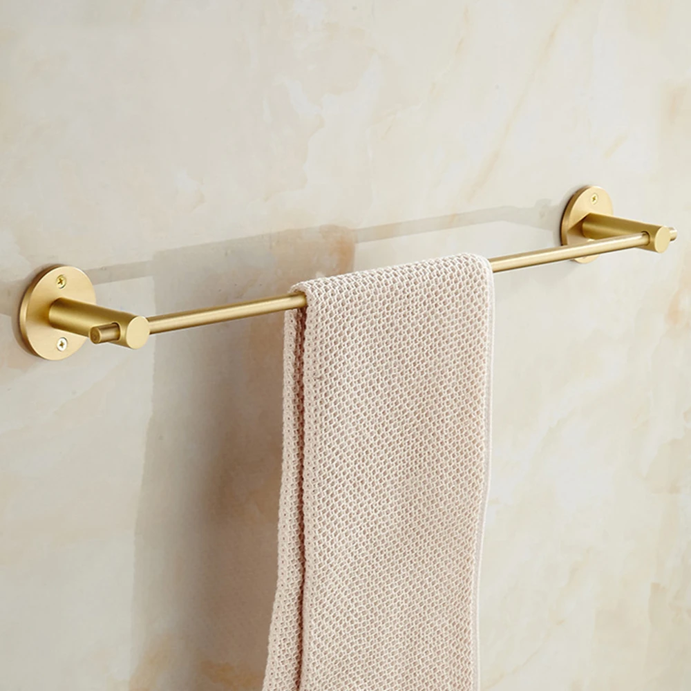 Gold Luxury Wall Rack Brass Single Bar Bathroom Towel Holder Rack ...