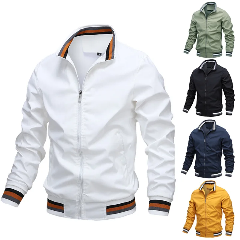 

HOT Sale Autumn Winter New Arrival Men Solid Color Stand Collar Loose Coat Youth Handsome Trend Casual Jacket