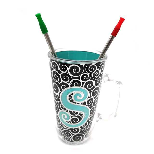 

2020 Hot Sales 304 Stainless Steel Straws Metal Straw logo welcome colorful straw set, Any pantone color for plastic handle