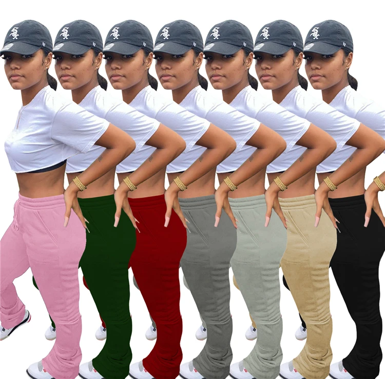 

Amazon hot sale Women red velvet pants pink womens thick sweat pants velvet stacked pants for women