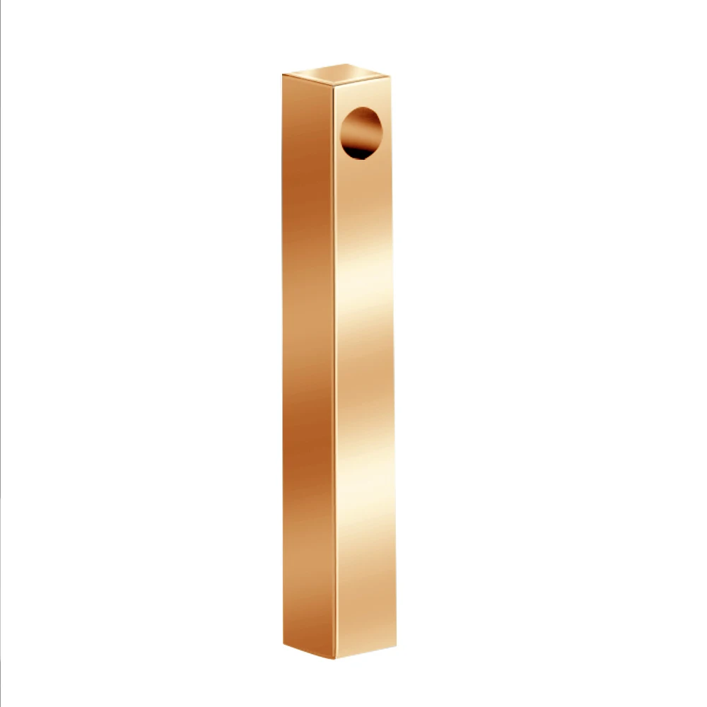

Customized Stainless Steel Gold Plating Rectangle Logo Bar Pendant For Jewelry