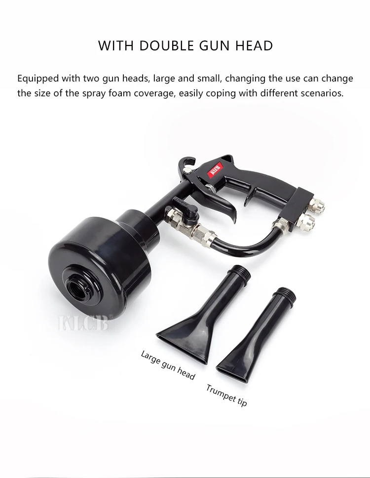 Eauty shop-pistola de espuma de aire, equipo de lavado de doble tubo para mezclar Detalles