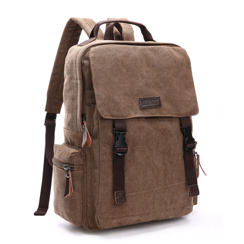 

New Korean fashion outdoor travel canvas double shoulder computer men's backpack, Customized