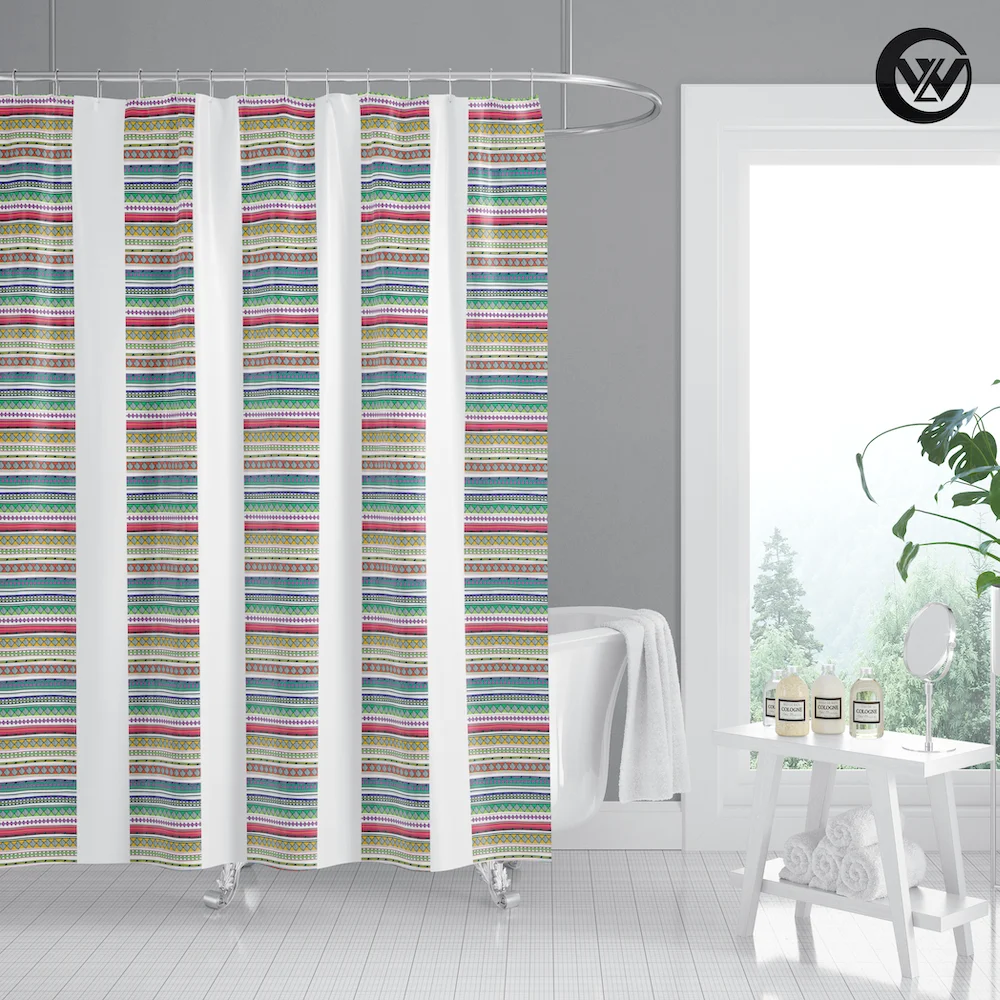 

Hot Polyester Ethiopian Traditional Design Saba And Telet Bath Shower Curtain, Wholesale African fabric Printed Shower Curtain/, Accept customized color