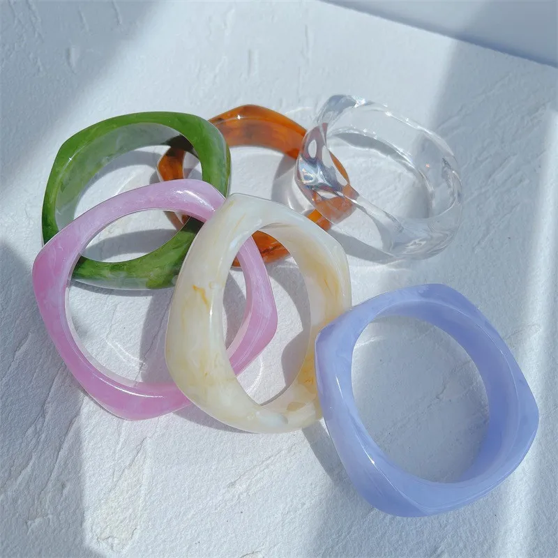 

ouye newest resin fresh candy color bracelet wholesale cold wind retro wild bracelet jewelry stacking bracelet women, Colorful
