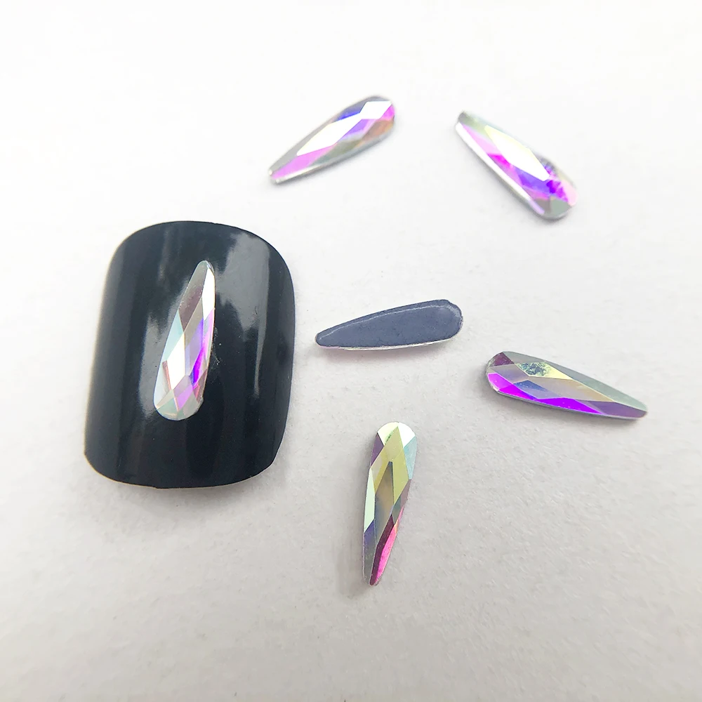 

Wholesale girls nail art Colorful crystal nail rhinestone in bulk, Blue/ab/white