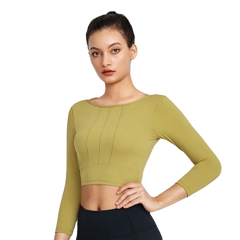 

New long sleeves tight women clothing top dancing fitness yoga sports gym wear