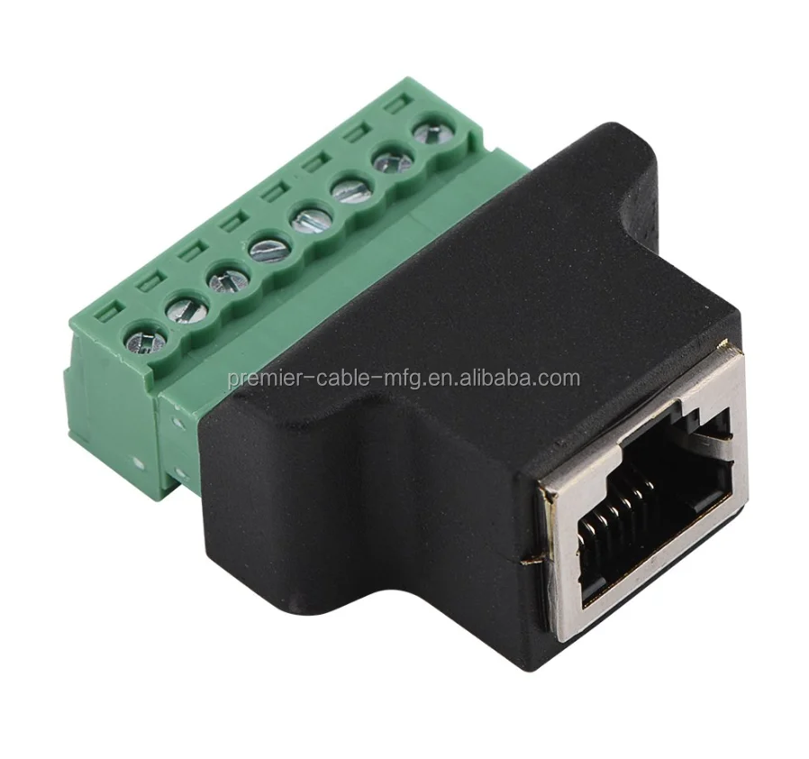 8pin Screw Terminal Block Pinout To 8p8c Rj45 Female Adaptor Splitter