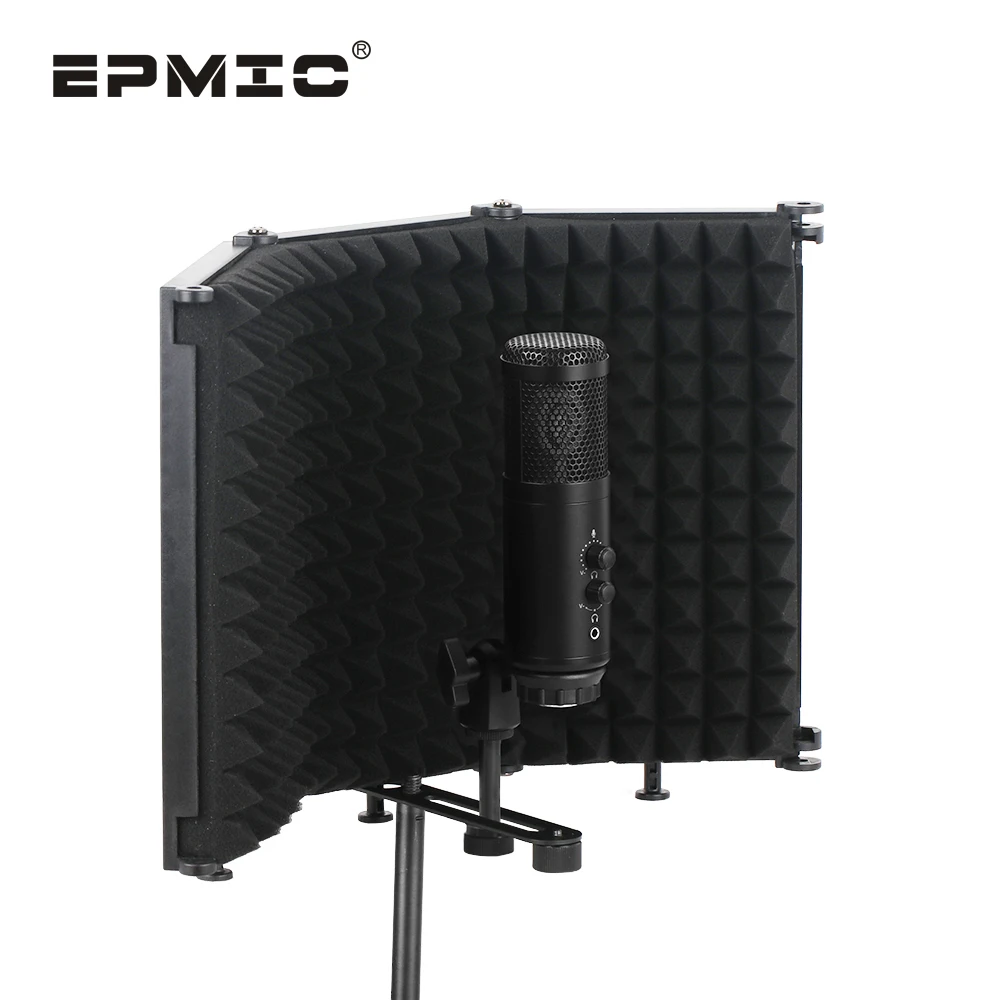 

Microphone lsolation shield 3-panel recording mic fliter for Studio Vocal Recording, Podcasts, Singing, Broadcasting