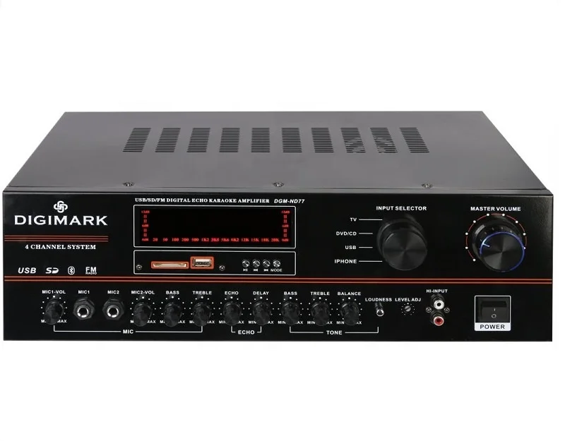 

Powered Mixer Amplifier w/USB/Echo with 2 Channel DJ/PA Power Amplifier Professional Amp with USB/SD/FM Radio, Black