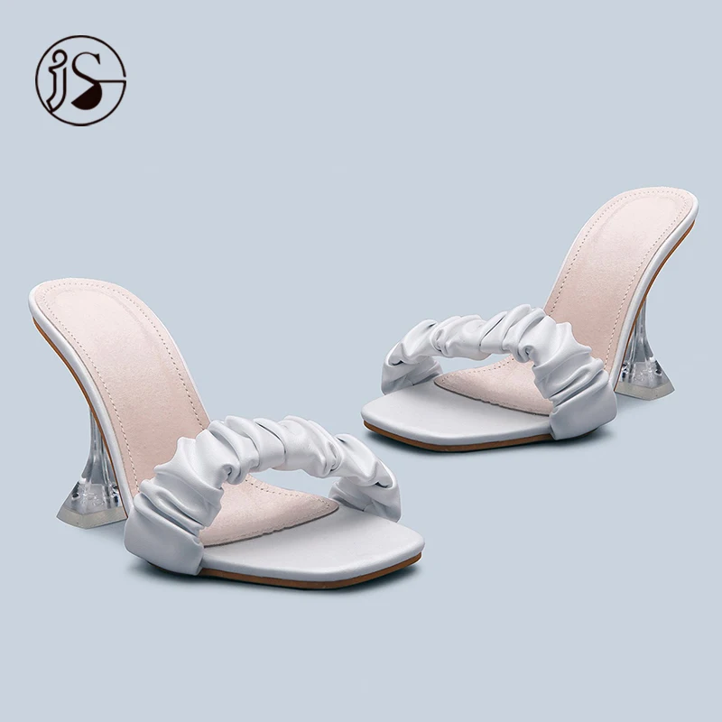 

High heel pleated upper design slipper sandal slippers for women, Picture