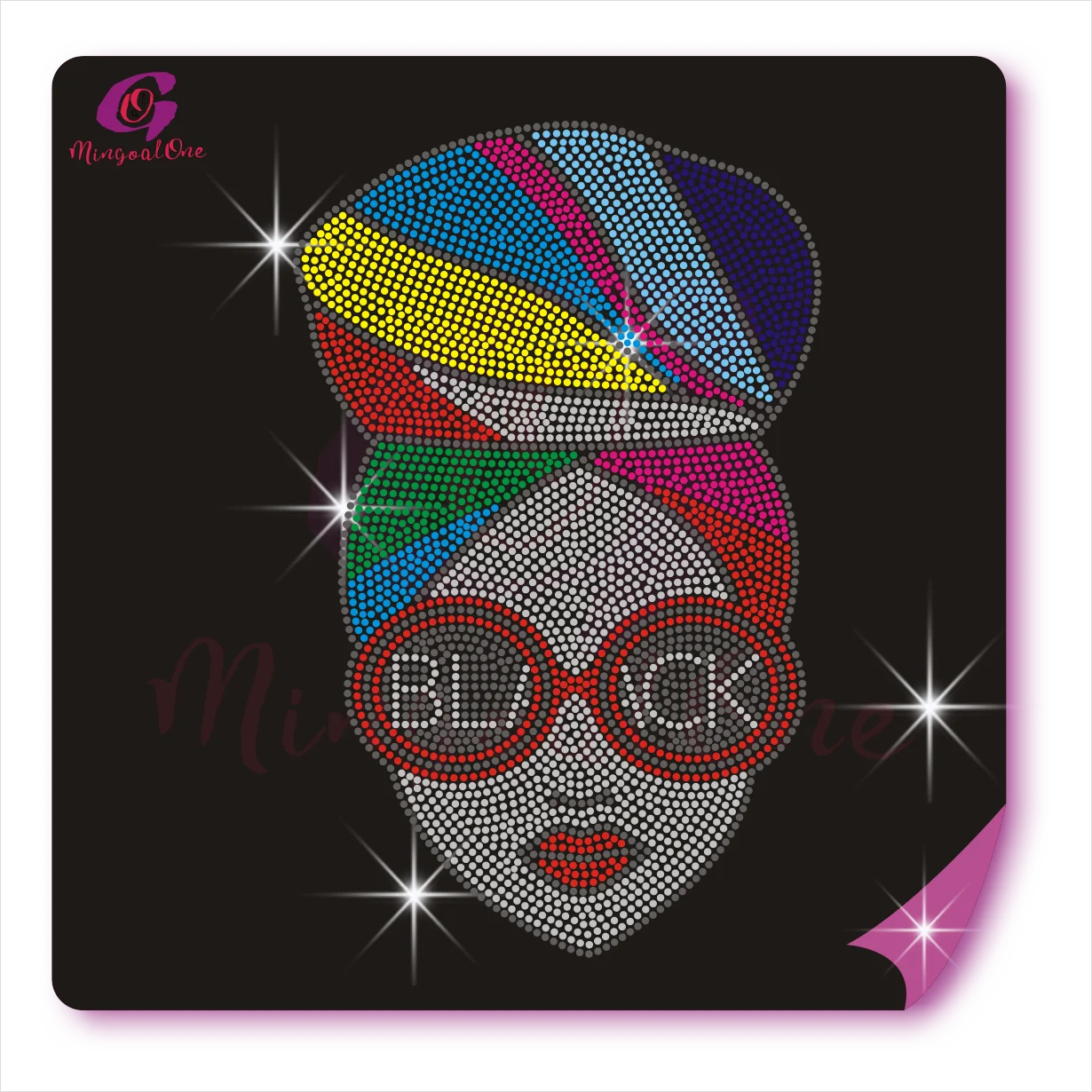 

Top Selling Custom Black Lady Hotfix Rhinestone Transfer Best Seller Rhinestone Heat Transfer Motif, Select from color chart