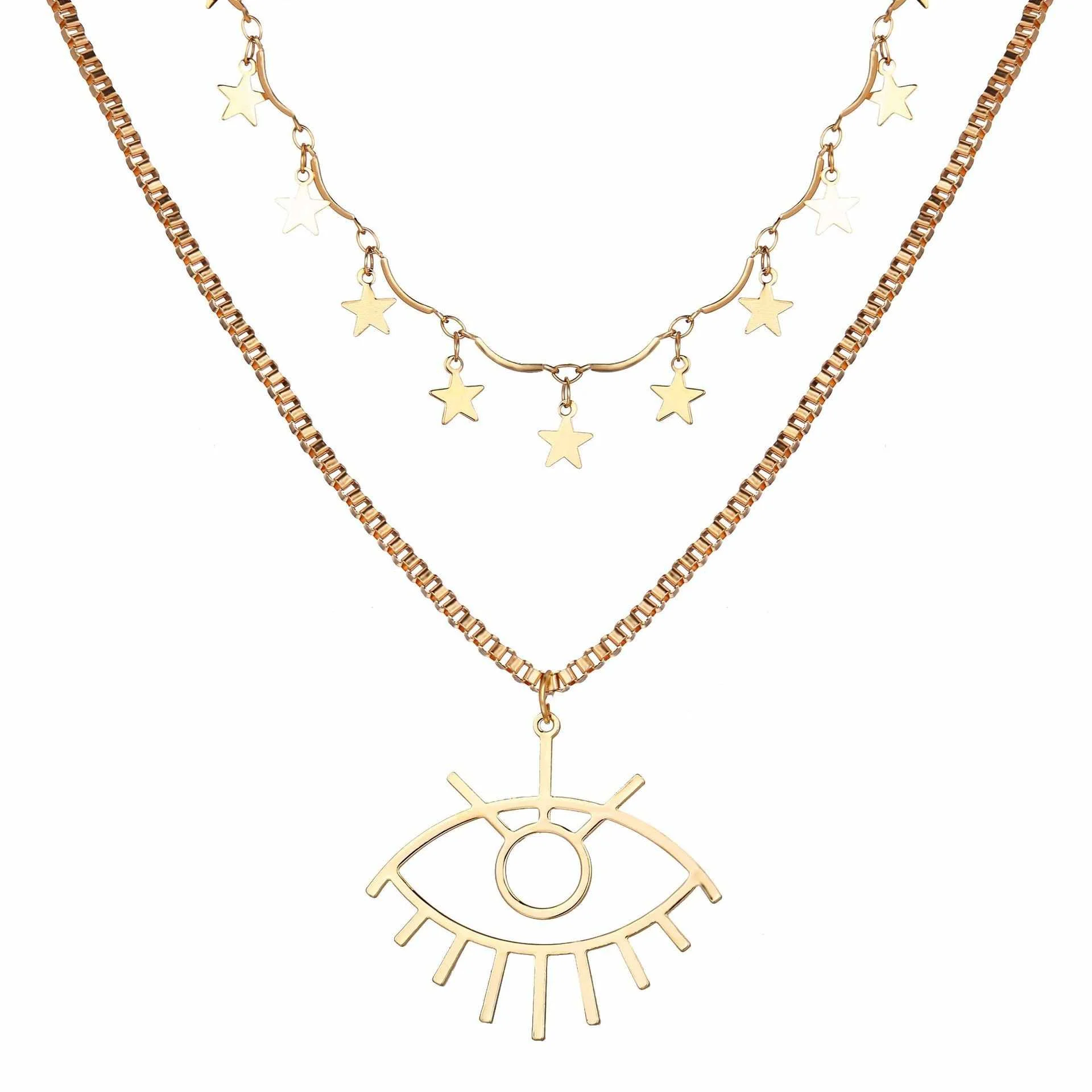 

Hot Sales 18k Gold Plated Necklaces Star Pendants Necklace for Girls