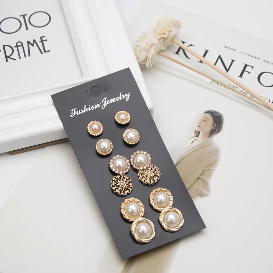 

Fashion pearls stud earrings jewelry for Women Pearls Earrings set HZS12B405