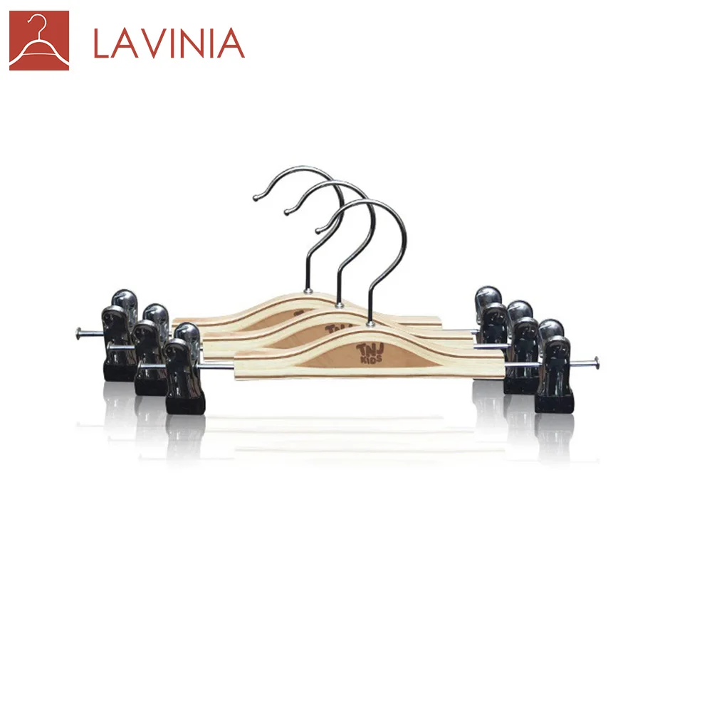 

children baby coat hanger logo hot sale kids clothes clip hanger kids wooden