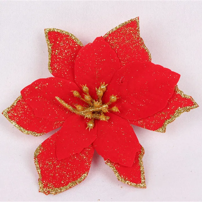 Cheap Artificial Fakes Yellow Poinsettia Christmas Flower Poinsettia