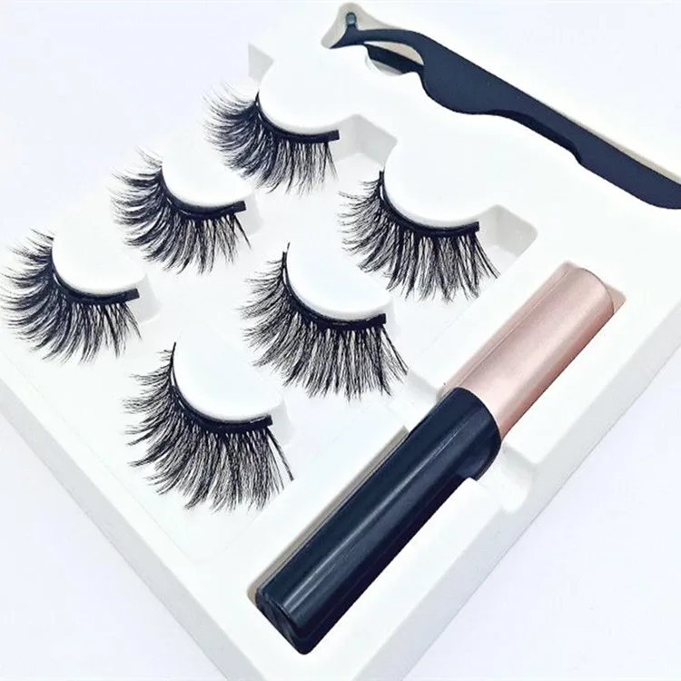 

Magnet eyelash set Three pairs liquid eyelash set with magnet eyelash set, Natural black