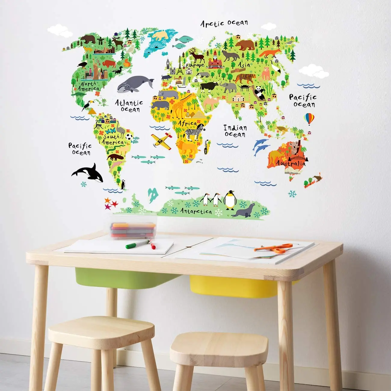 Карта мира для детей на стену